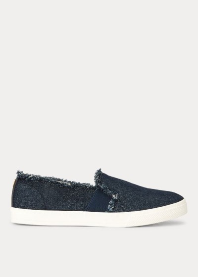 Tenis Ralph Lauren Jinny Denim Slip-On Mulher 10948-WKYG